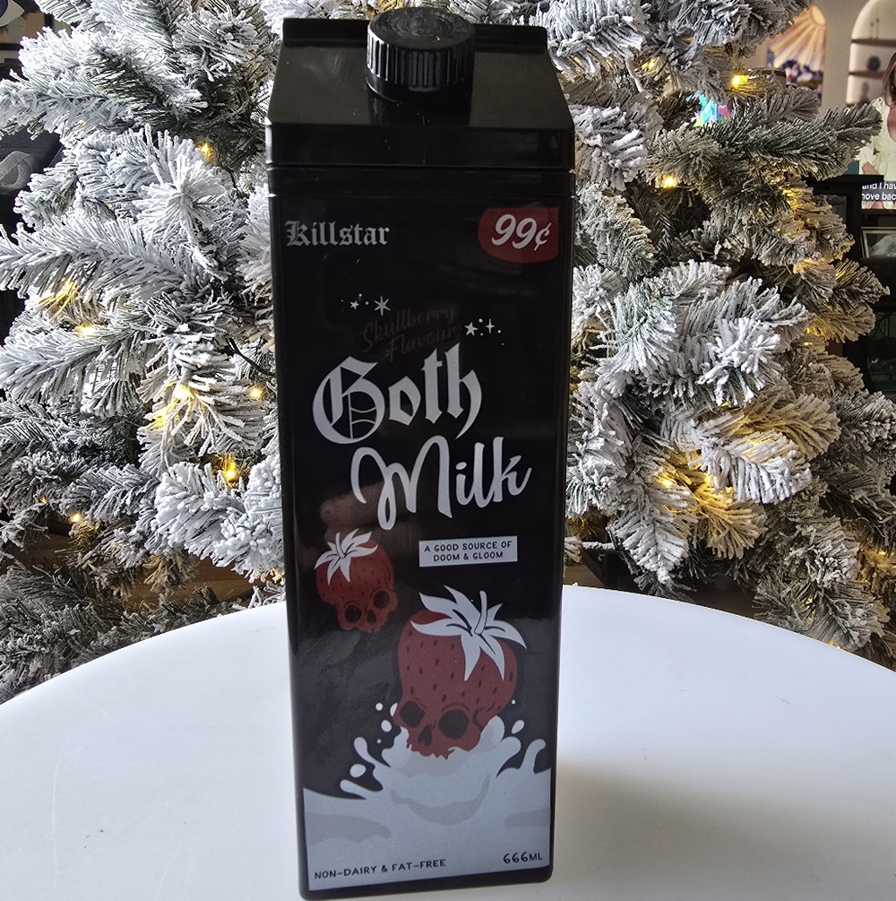 Killstar Black Goth Milk Water Bottle